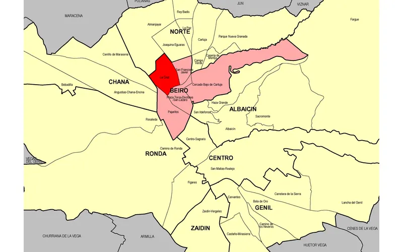 Situación del barrio de La Cruz en Granada